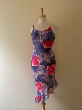 Vintage Fairweather Floral Slip Dress | Y2K Midi | Size 0